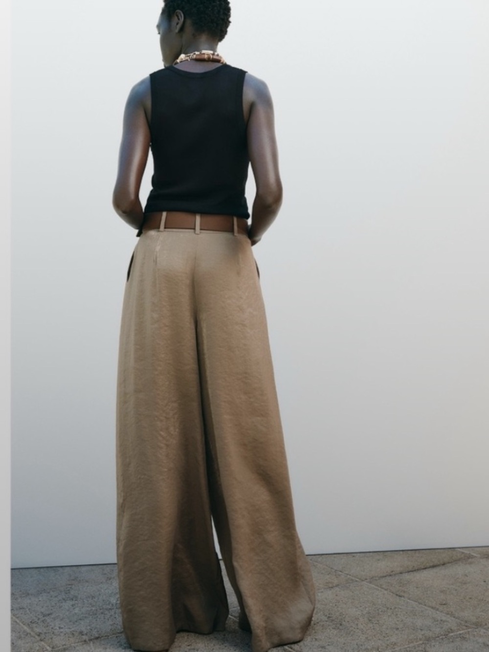 Zara NWT wide leg pants with belt 1478/178 - Picture 5 of 11